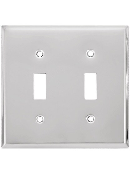 Classic Double Toggle Switch Plate In Polished Chrome.